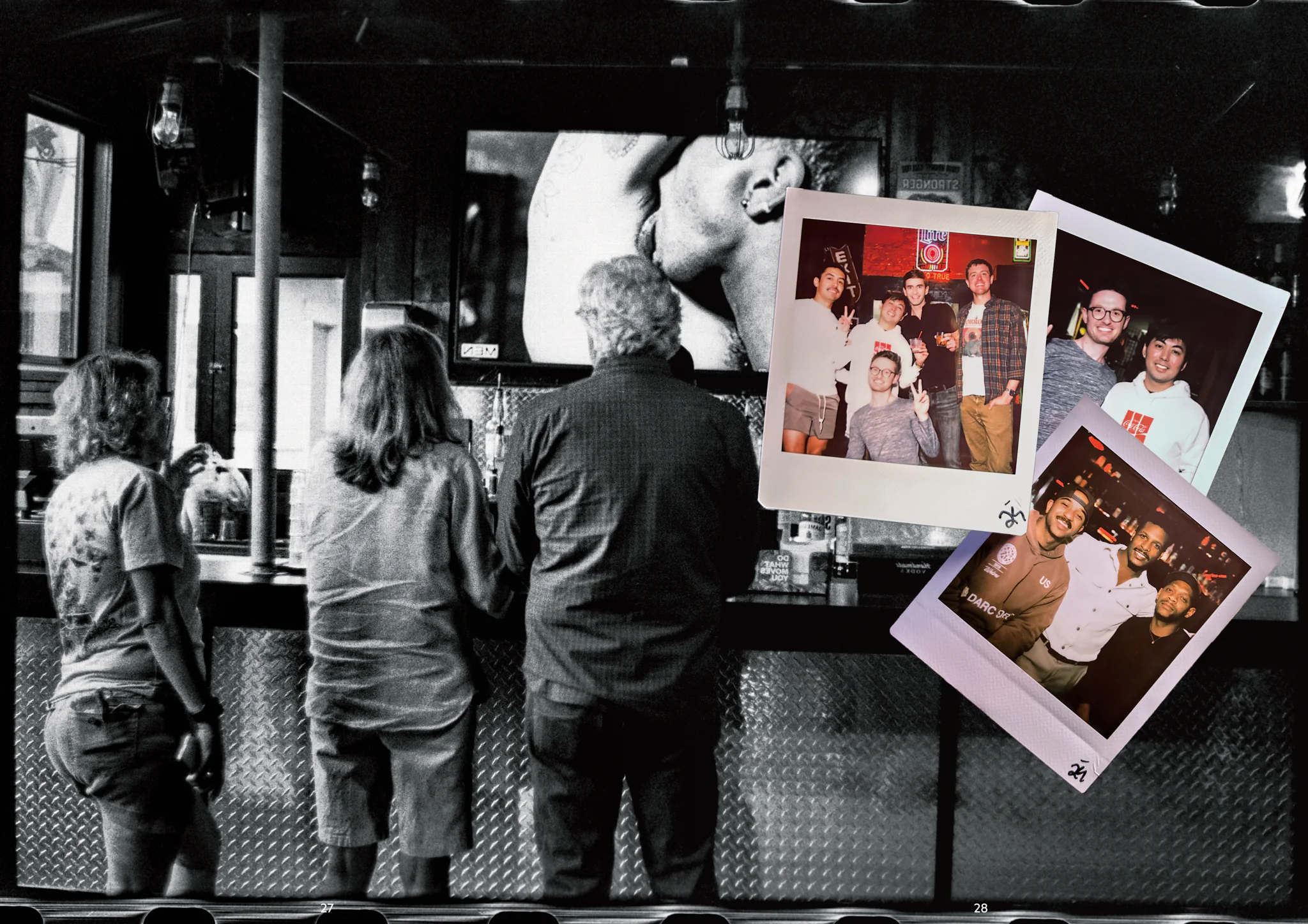 Montrose Polaroids book spread, pages 27–28
